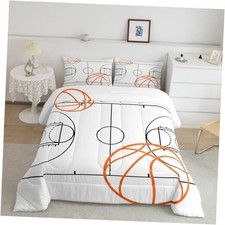 Basketball Bedding Set Basketball Court Comforter Set for Boys King Multi 17