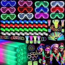 168pc LED Glow Party Favors Pack Neon Light Foam Sticks Glasses for Concert Rave