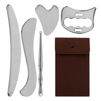 5 in 1 Stainless Steel Muscle Scraper Tools Set, GuaSha Scraping Massage Tool...