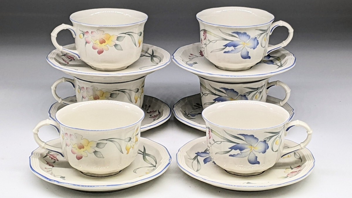 Villeroy and Boch RIVIERA Cup and Saucer flat cup FLORAL **6