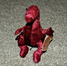 Russ Zonies Earth Zone Megabyte Red T-Rex Dinosaur beanbag plush Vintage 1997