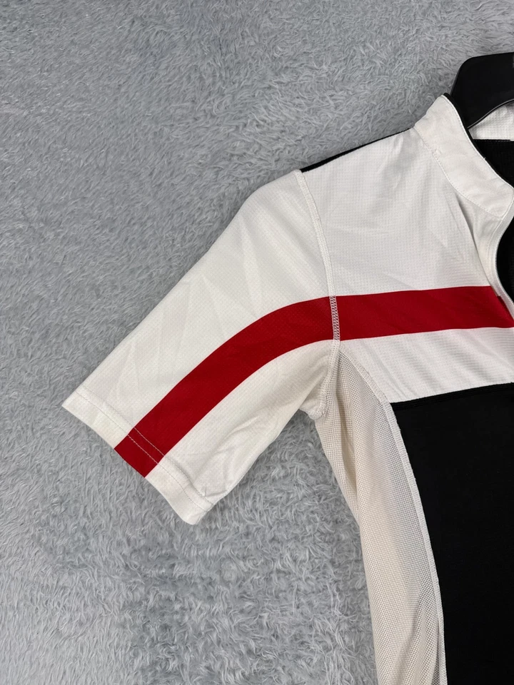 Camiseta deportiva de ciclismo Race Face para mujer pequeña roja blanca negra Rocky Mountain 1/4 cremallera Foto 3 de 4