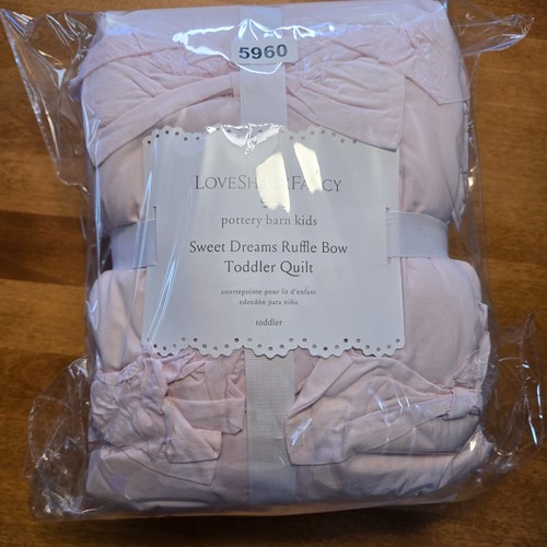 POTTERY BARN LoveShackFancy TODDLER BABY QUILT SWEET DREAMS RUFFLE SCALLOP BOW - Picture 11 of 21