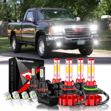 For Gmc Sierra 1500 2003-2006 - 6x 6000k Led Bulbs Combo Headlights Fog Lights For Gmc Sierra 1500 2003-2006 - 6x 6000k Led Bulbs Combo Headlights Fog Lights