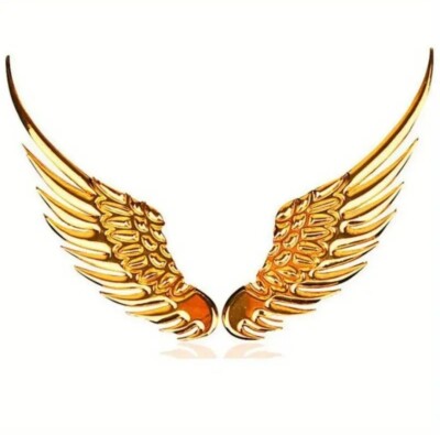3D Engelsflügel Sticker Aufkleber Angel Wings Emblem Auto Motorrad Federn Gold