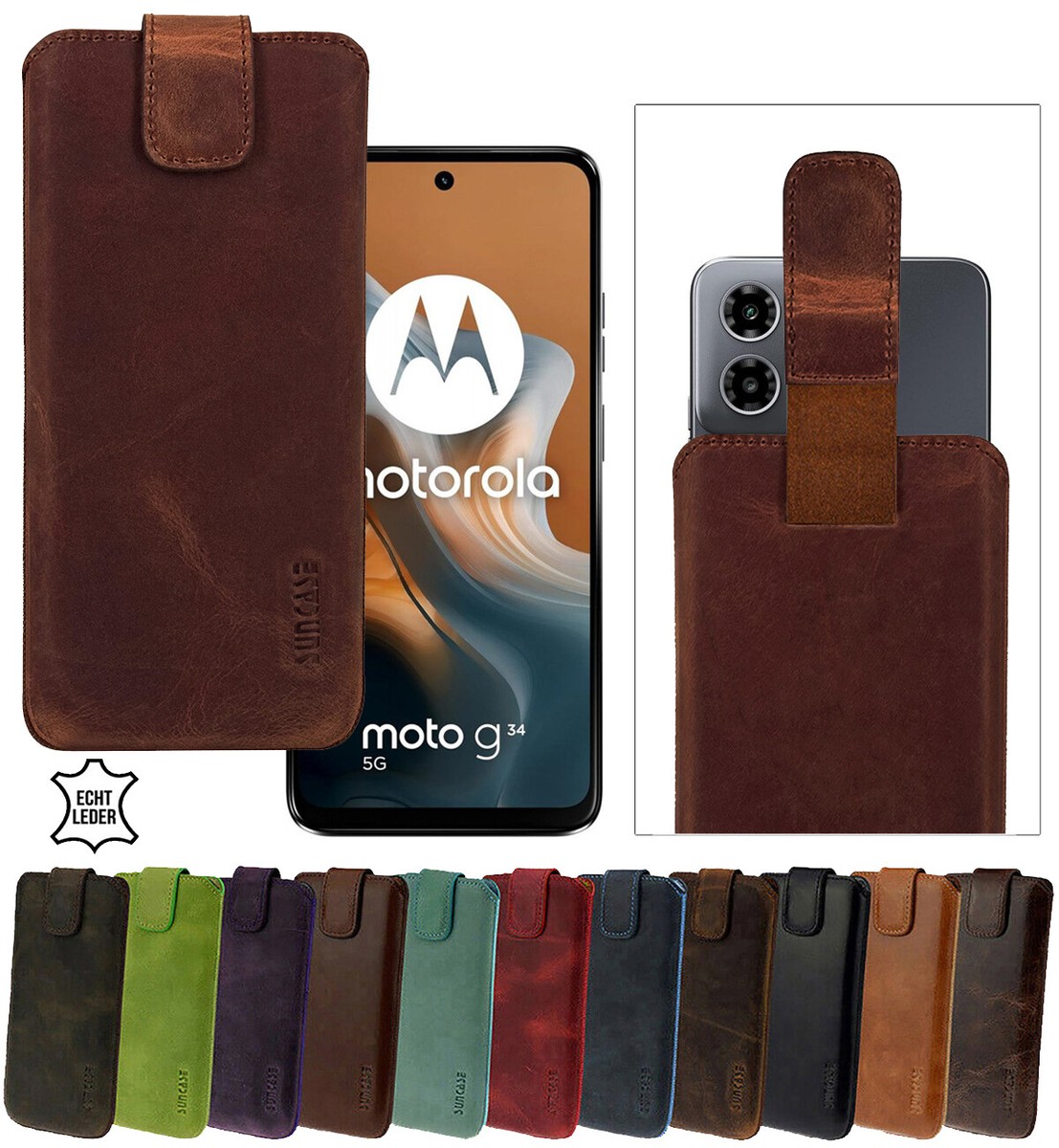 Motorola Moto G13 Hülle – PU Leder Flip Case Mit Magnetverschluss & Kartenfach, Schutz Vor Stößen
