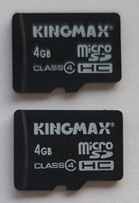 2X Data Storage Card Micro SDHC Card 4GB Picture Storage KingMax Class 4 Memory
