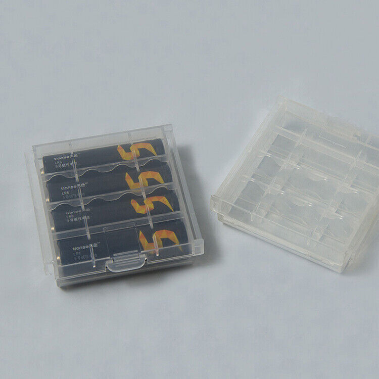 Clear PP AA AAA Battery Storage Box with Waterproof Lid-image