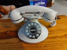 Vintage Metropolis Conair Push Button Phone Satin White  Silver SW2505AW