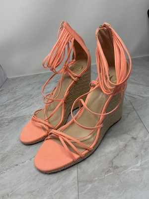 JLO Jennifer Lopez Coral Faux Suede - CALLIE ESPADRILLE WEDGE SANDAL Size 10 M