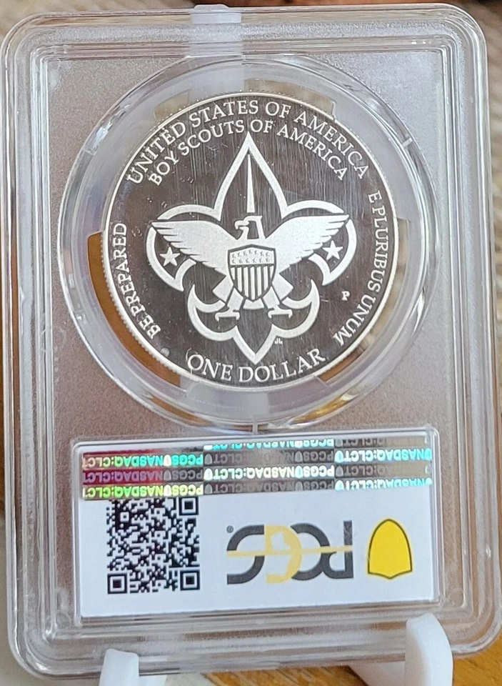 2010-P PCGS PR69DCAM Boy Scouts of America Modern Commemorative Silver Proof $1 - Image 2 of 2