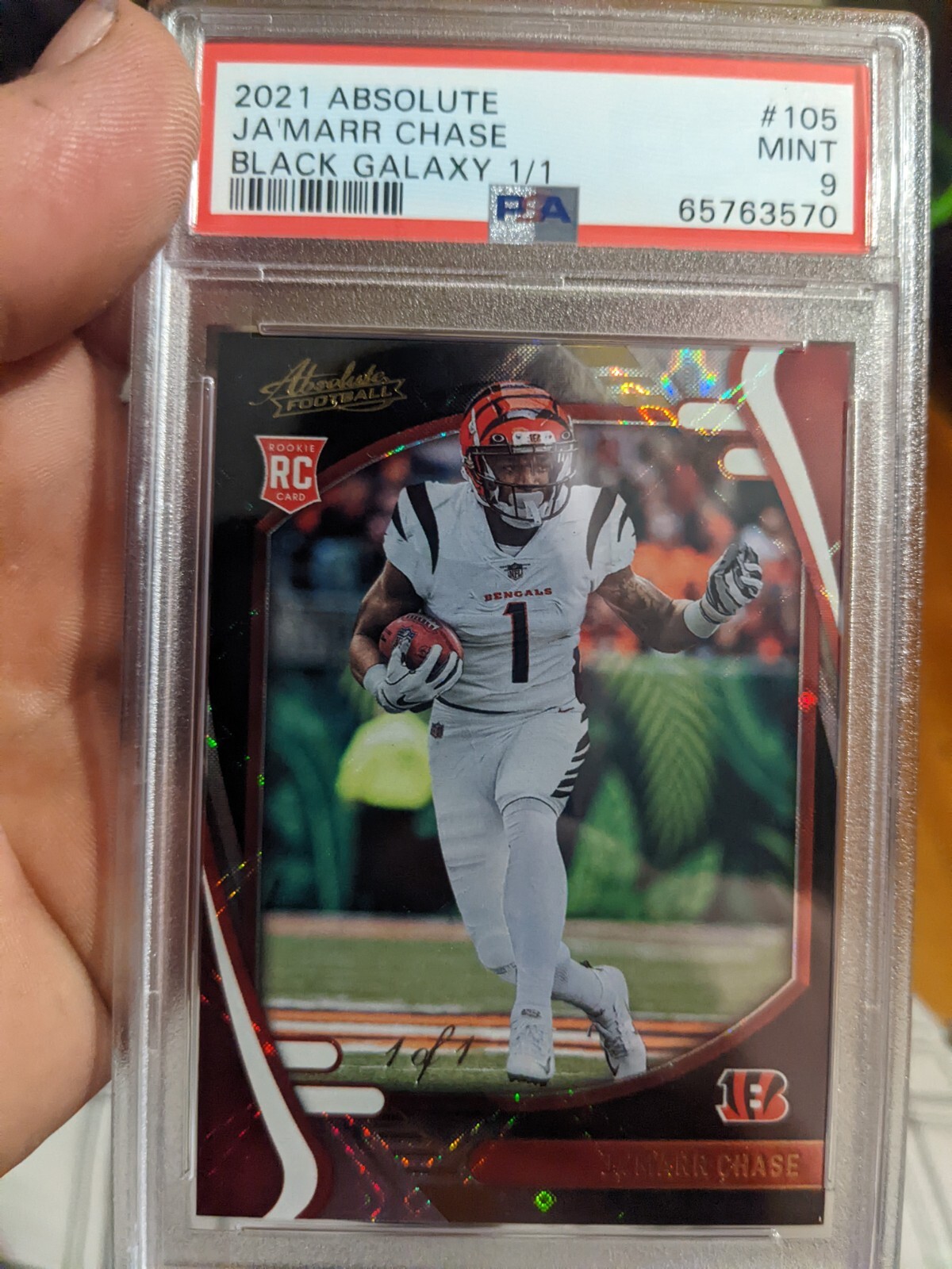 JaMarr Chase Panini Absolute #105 Black Galaxy 1/1