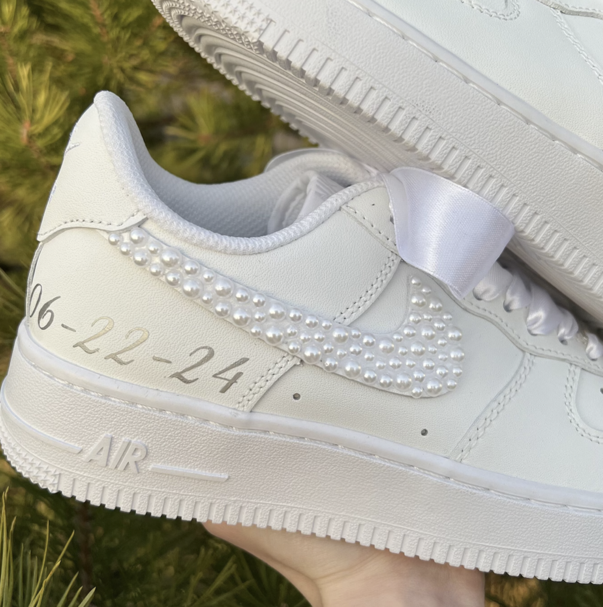 Custom Pearl Wedding Air Force 1 Women's Pearl AF1 Sneakers Custom