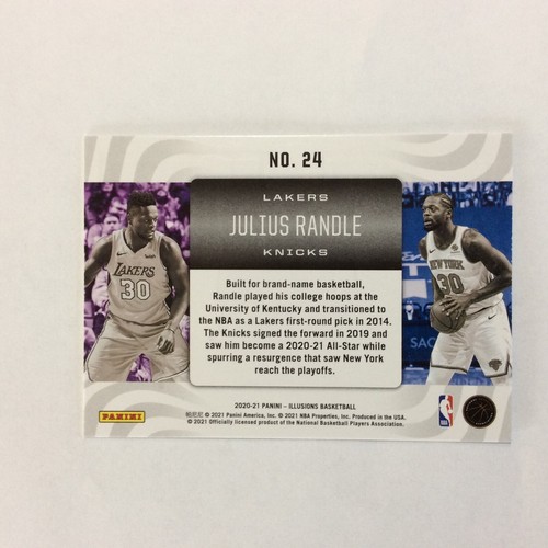 2020-21 Panini Illusions Basketball #24 Julius Randle Career Lineage Knicks - Foto 2 di 2