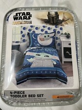 Star Wars Mandalorian 4-piece Toddler Bedding Set baby yoda new in pkg
