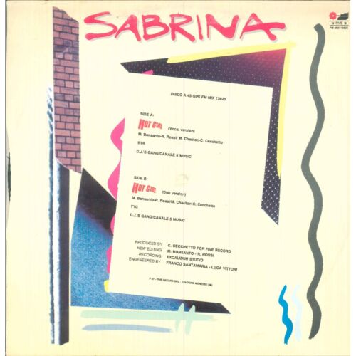 Sabrina Vinile 12" Hot Girl Five – FM MIX 13820 Nuovo - Imagen 2 de 2