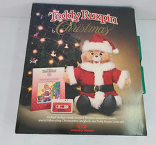 Vintage 1985 Teddy Ruxpin Christmas Book Cassette Santa Outfit Worlds of Wonder