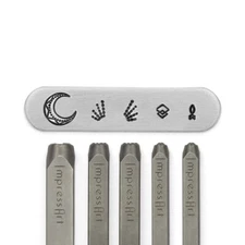 Geometric Mandala Design Metal Stamping Set 5pc, ImpressArt Pattern Jewelry