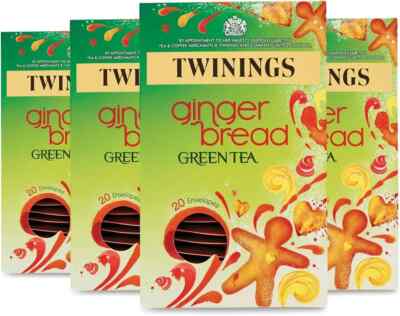 Twinings Lebkuchen Grüntee 20 Umschläge (4er Pack)