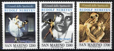 San Marino 1989, Rudolf Nurejew set MNH, Mi 1424-26