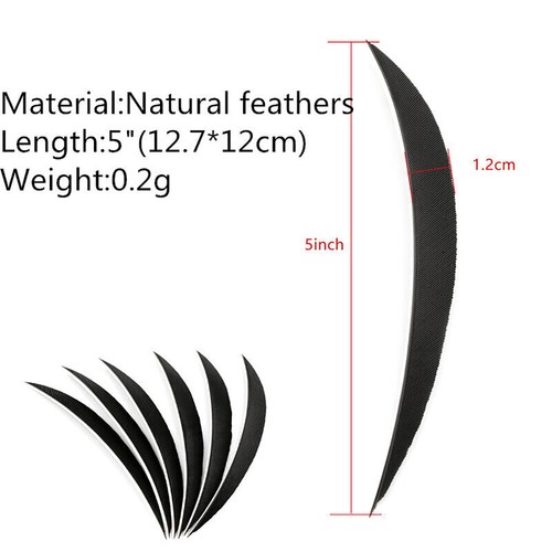 5" Archery Arrow Feather Natural Fletchers Arrow Shaft DIY Bow Shooting Hunt RH - Picture 3 of 25
