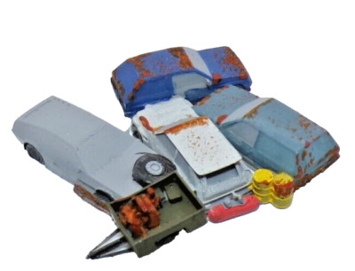 Spur TT Maßstab 1:120 Verlassener Wagen Set 2 3D gedruckt in unlackiertem Resin