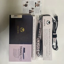 Calista TrianglPRO Triangl Pro Heated Hair Detailer Brush Cheetah Print NEW Open