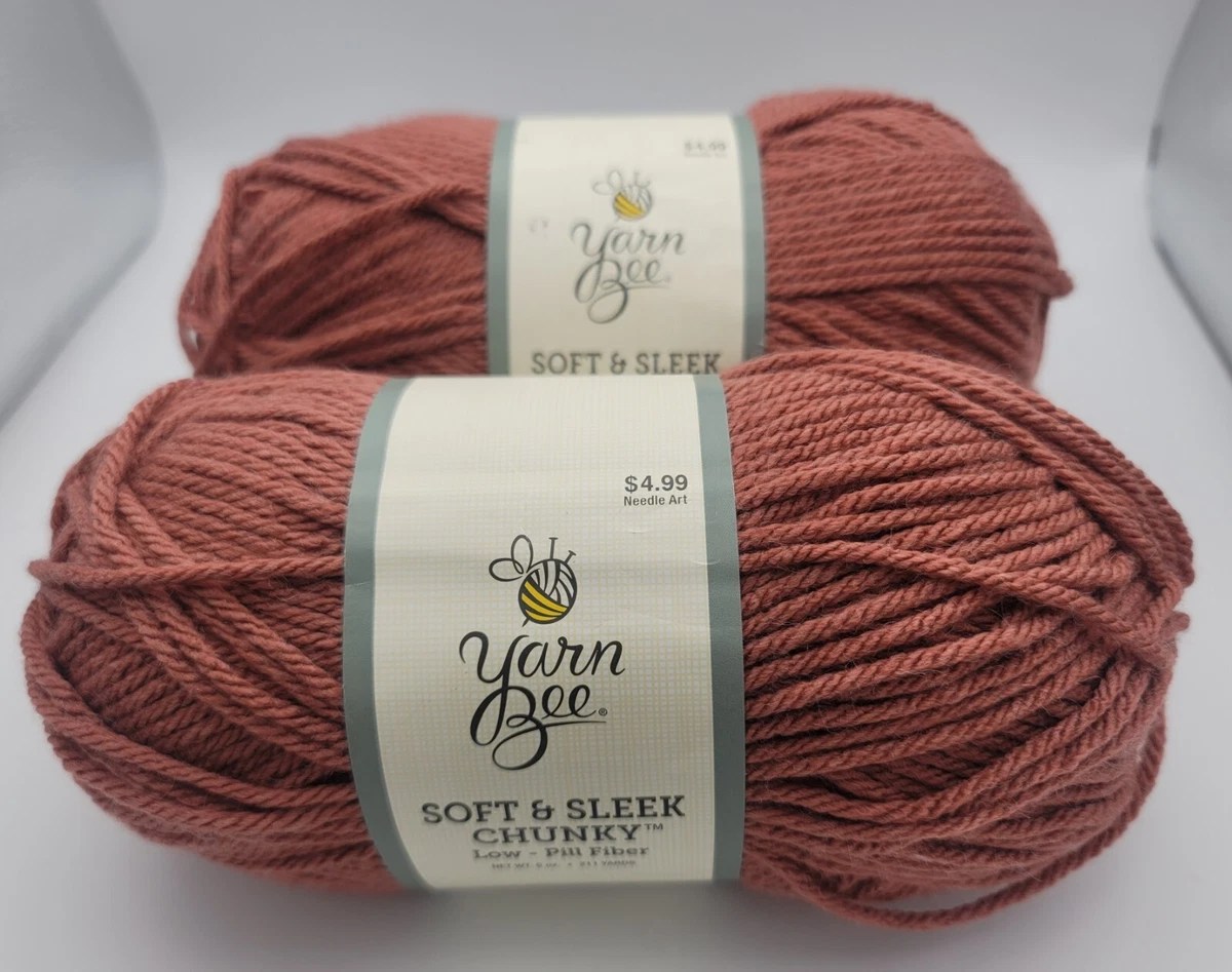 Yarn Bee Soft & Sleek Chunky, Lot of 2, Color is Spice, 211 yds ea, NEW