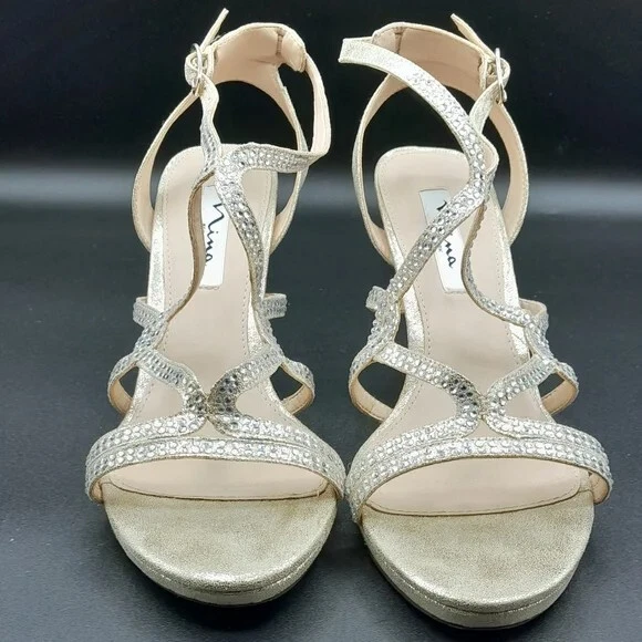Nina blossom strappy embellished clearance evening sandals