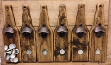 Wand Flaschenöffner bronzefb. Neodymmagnet Altholz Fichte Nußbaum antik gewachst