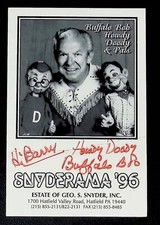 1996 Buffalo Bob Howdy Doody & Friends Signed Card PA.
