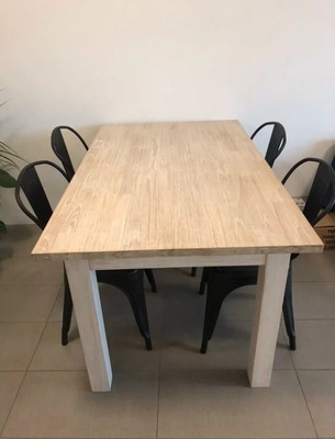 Freedom Cancun 150 X 90 Dining Table With Kmart Black Metal Chairs Ebay
