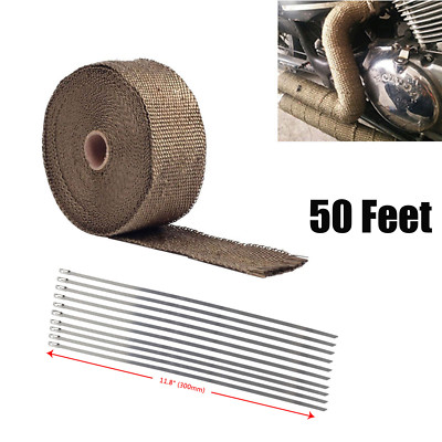 2'' 50FT LAVA TITANIUM BASALT EXHAUST WRAP MANIFOLD HEADER PIPE HEAT WRAP TAPE