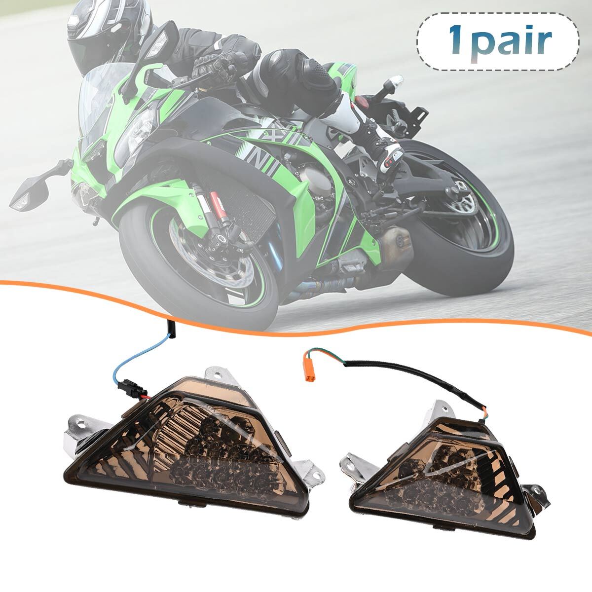 For KAWASAKI NINJA 250/300/400/650/1000 ZX6R Front LED Turn