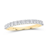 14K Gelbgold Zacken Set Diamant 1 Reihen Ehering JubiläUm Ring 1/2 Ct