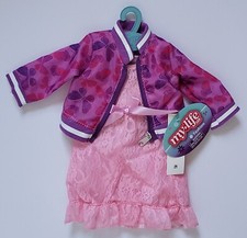 My Life As Pink Lace Dress Purple Butterfly Jacket Outfit for 18" Dolls