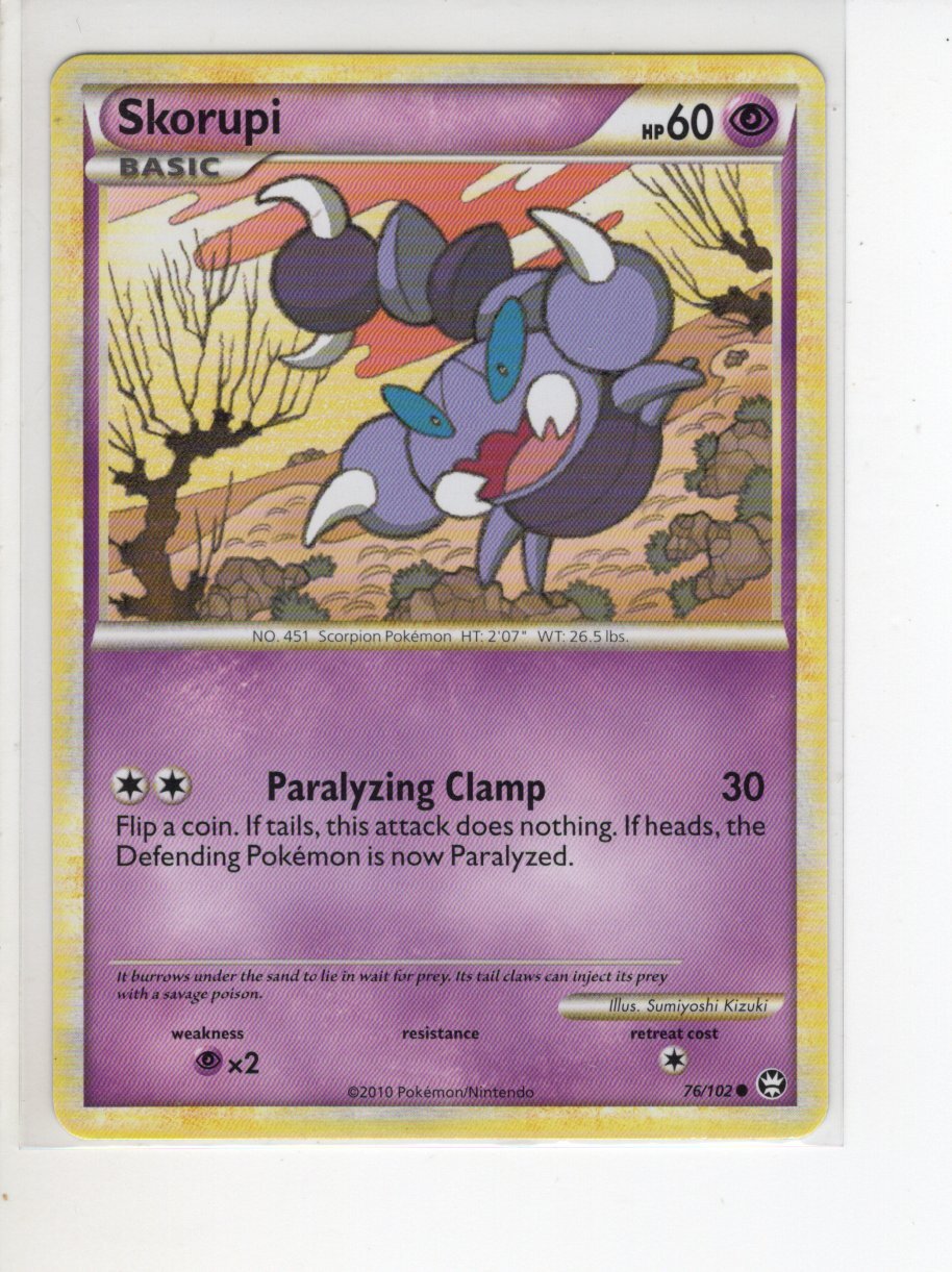SKORUPI HS TRIUMPHANT SET POKEMON CARD 76/102 EX/NM