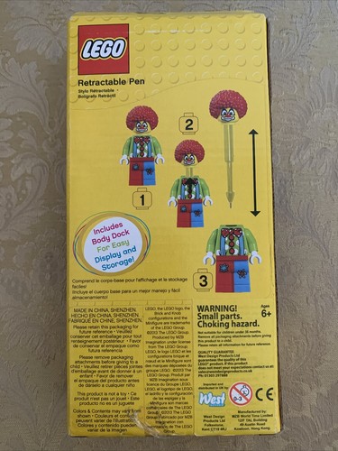 Lego Circus Clown Retractable Hidden Biro Pen Large Minifigure 11cm Tall 2274 - Picture 2 of 2