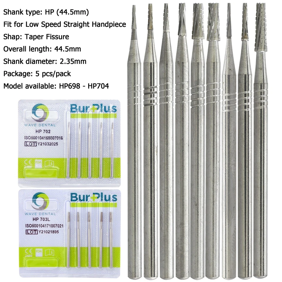 Wave Dental Carbide Burs Round HP Surgical Burs For Straight Handpiece HP 8 557 - Image 4 of 4