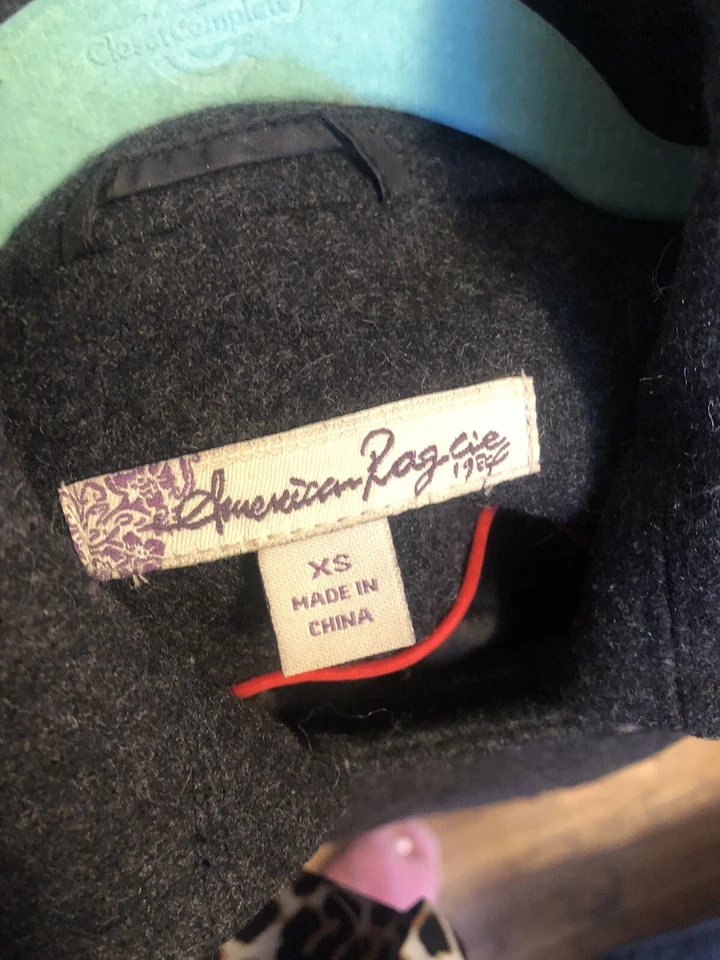 American Rag Wool Blend Peacoat Womens Gray Size XS Coat Jacket Wool - Image 4 of 4