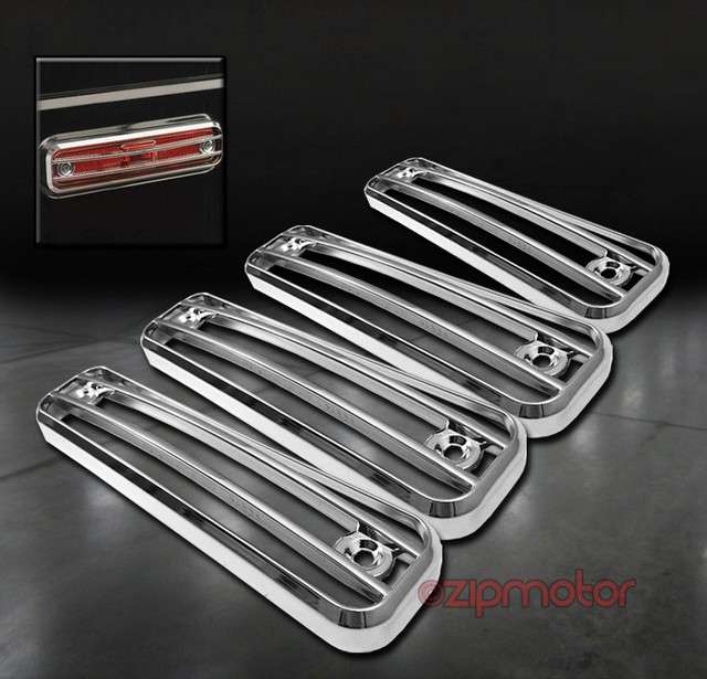 0309 HUMMER H2 SIDE MARKER LIGHT BLINKER COVER GUARD TRIM CHROME 04 05