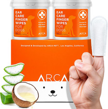 ARCA Pet Ear Care Finger Wipes for Dogs 100 Count  Sealed in Box