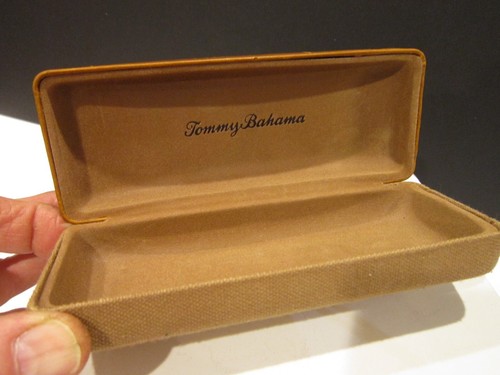 Tommy Bahama Eyeglass Sunglass Hard Case Brown Woven Leather Medium Glasses - Picture 3 of 4