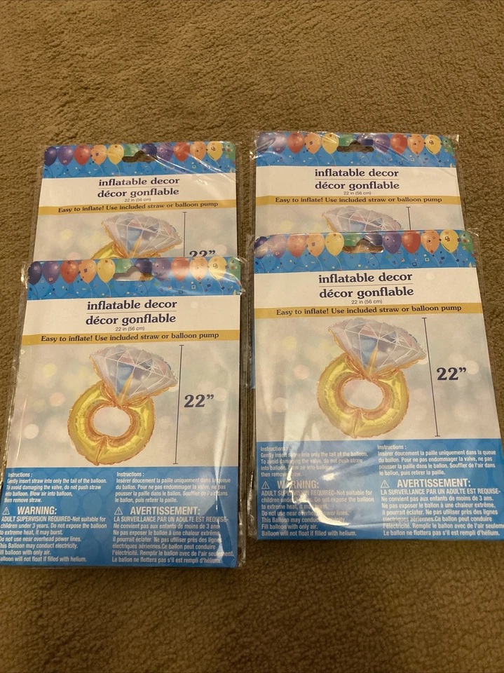 "Anillo de diamantes inflable globo de aluminio 22"" - compromiso aniversario boda fiesta" Foto 4 de 4