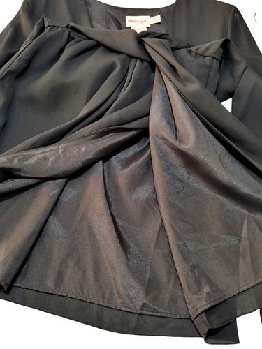 SHOWPO Black V-Neck Cross Front Open Split Sleeve Midi Dress - Size 10 BNWT - Picture 8 of 9