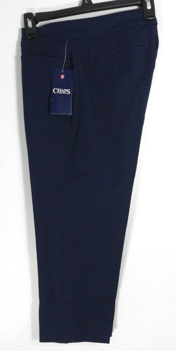 Chaps Navy Blue Slimming Fit Twill Capri Pants Size 2 27x22 PN817