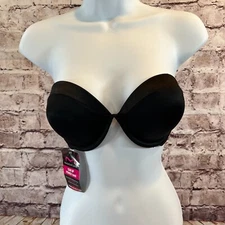 Maidenform Black Stay Up Power Band Strapless Multi Ways Underwire Bra Size 38 B