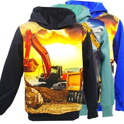Kinder sport pullover,  Bagger motiv jungen hoodie  Gr. 98,104,110,116,122,128