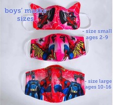 Children Kids Boys FACE MASK Cover hero spiderman superman