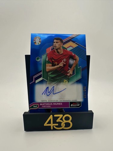 2023 Topps Finest Road to UEFA Euro 2024 BCA-MN Matheus Nunes Blue Auto /150